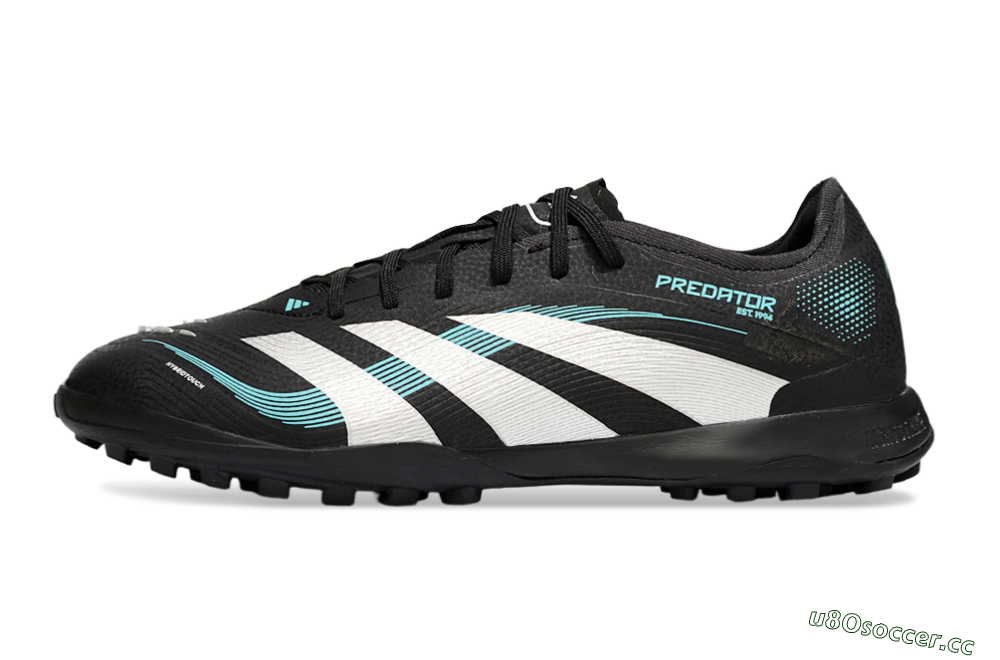 Men's Adidas Predator 25 Elite TF Artificial Turf Low-Tops Football Shoes - Black/White/Jade 0