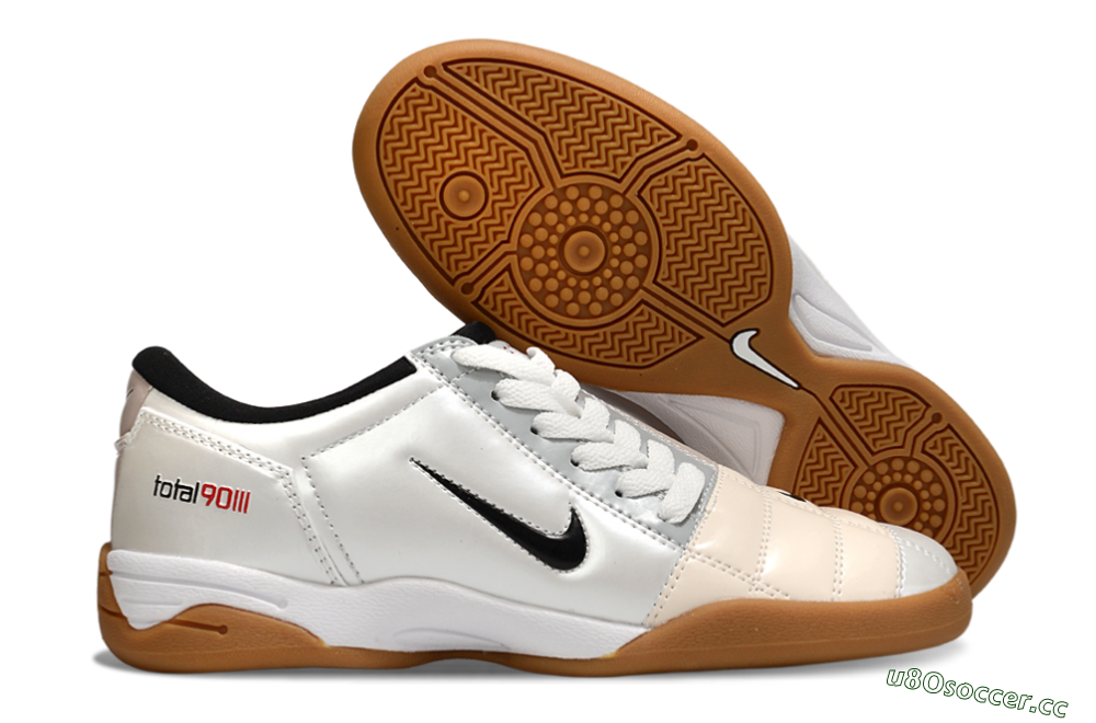 Men's Nike Total 90 III IC Indoor & Futsal Low-Tops Football Shoes - White/Black/Pink 2