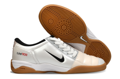 Men's Nike Total 90 III IC Indoor & Futsal Low-Tops Football Shoes - White/Black/Pink