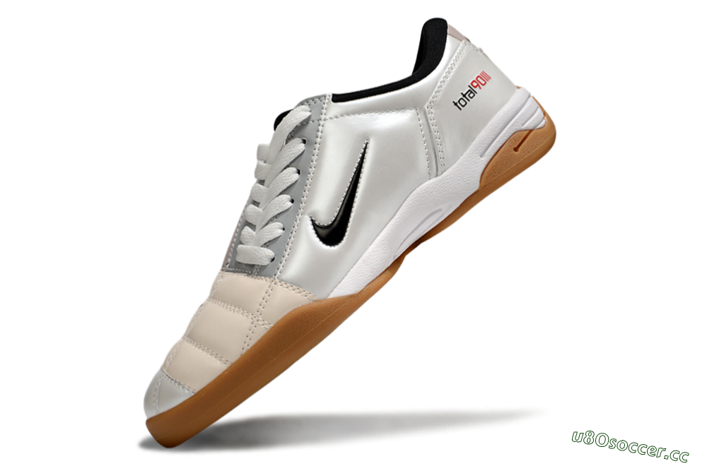 Men's Nike Total 90 III IC Indoor & Futsal Low-Tops Football Shoes - White/Black/Pink 5