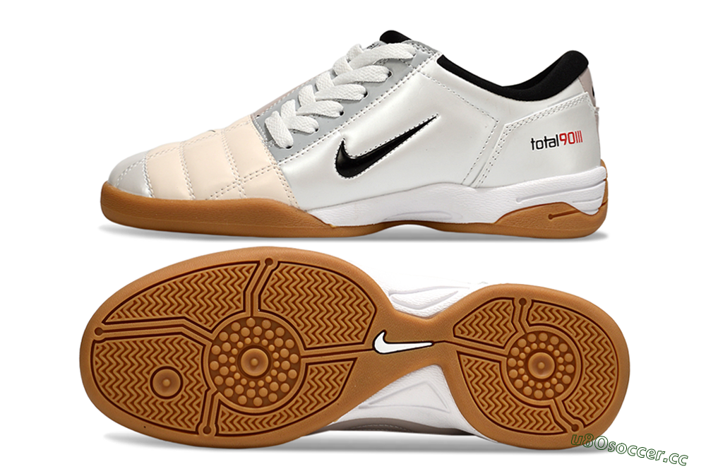 Men's Nike Total 90 III IC Indoor & Futsal Low-Tops Football Shoes - White/Black/Pink 1