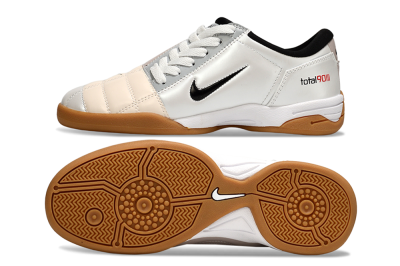 Men's Nike Total 90 III IC Indoor & Futsal Low-Tops Football Shoes - White/Black/Pink