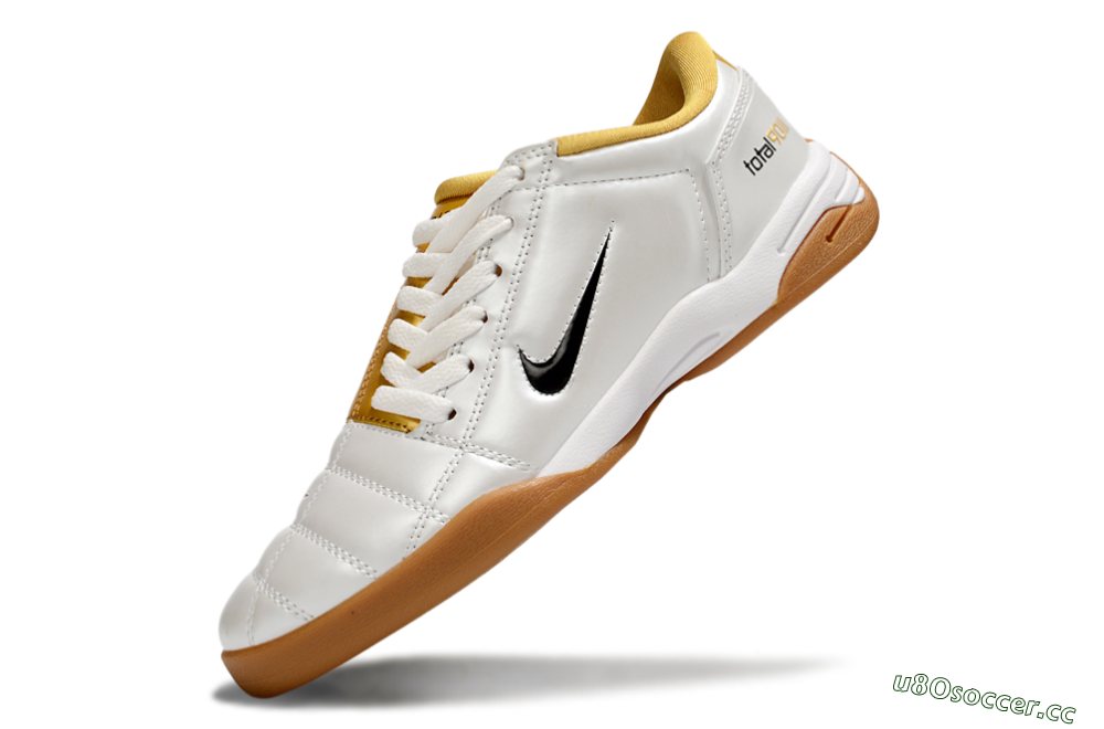 Men's Nike Total 90 III IC Indoor & Futsal Low-Tops Football Shoes - White/Black/Yellow 5