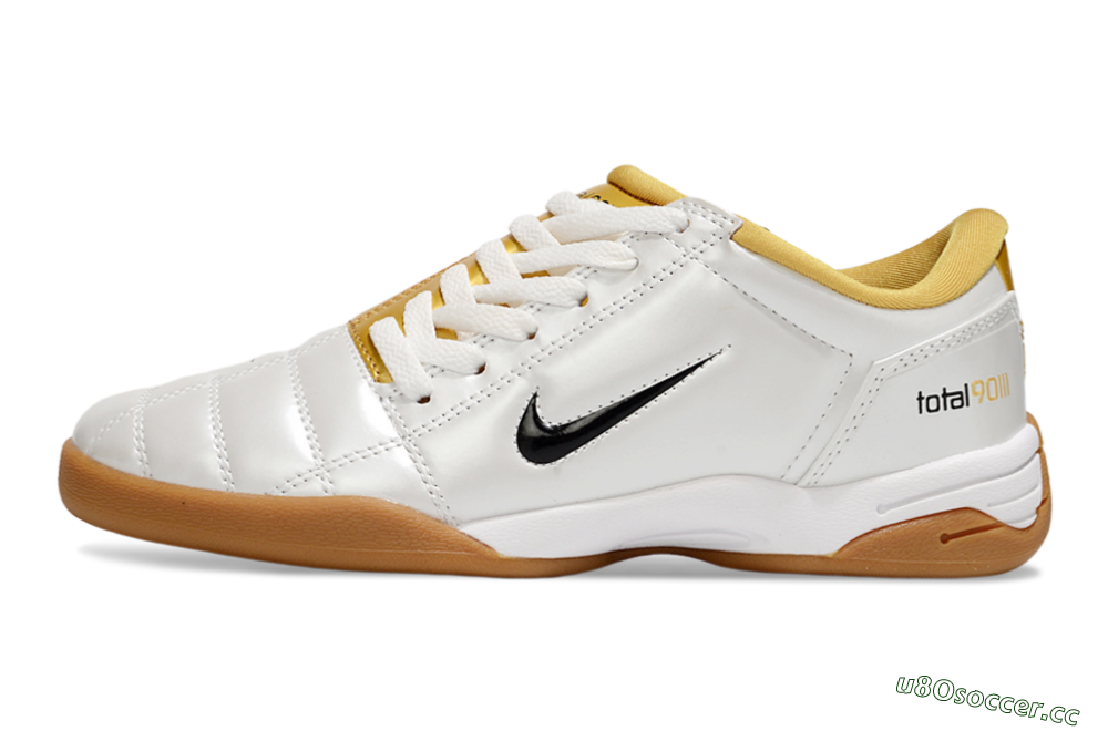 Men's Nike Total 90 III IC Indoor & Futsal Low-Tops Football Shoes - White/Black/Yellow 0