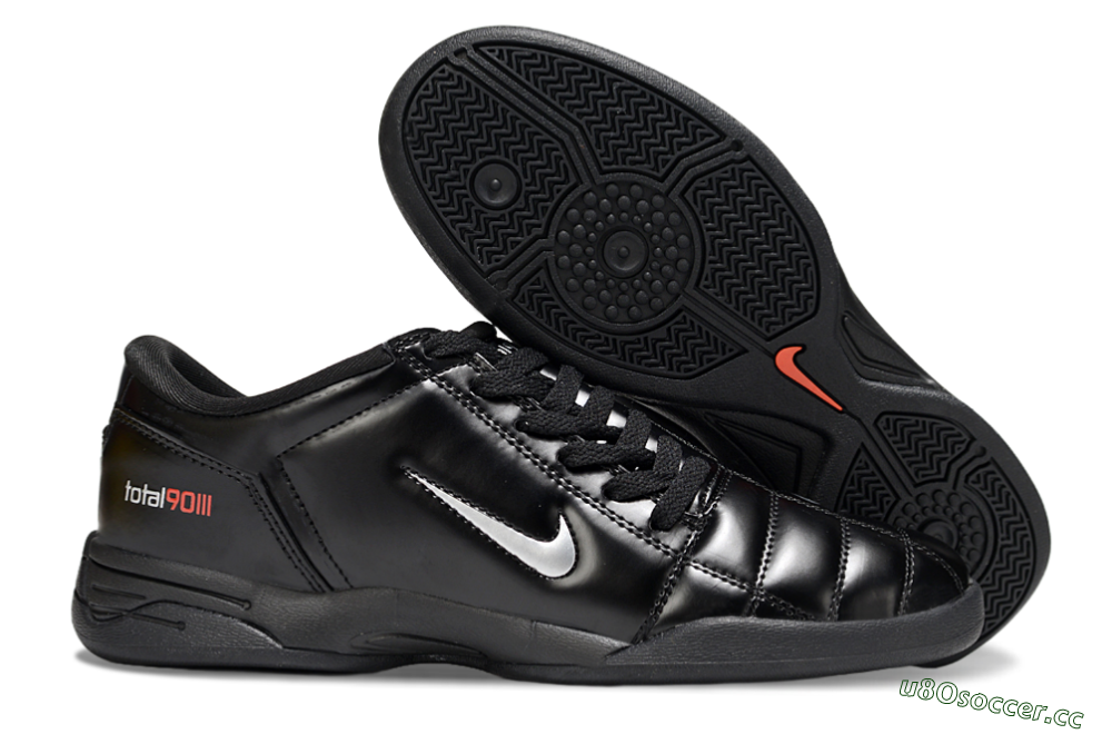 Men's Nike Total 90 III IC Indoor & Futsal Low-Tops Football Shoes - Black/White 2