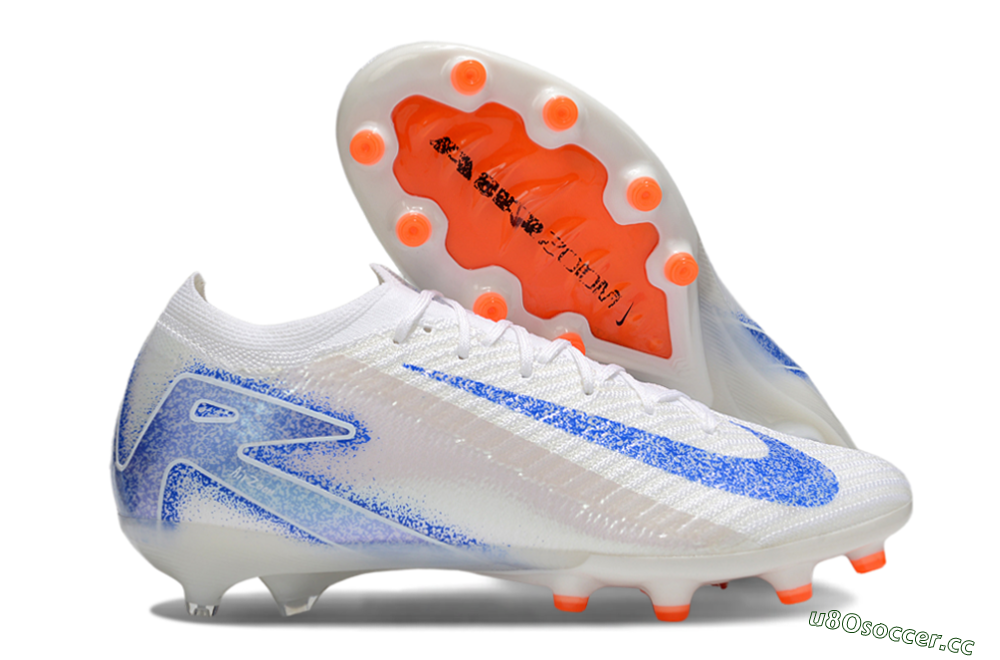 Men's Nike Air Zoom Mercurial Vapor 16 Elite AG Artificial Grass Low-Tops Football Boots - White/Blue 2