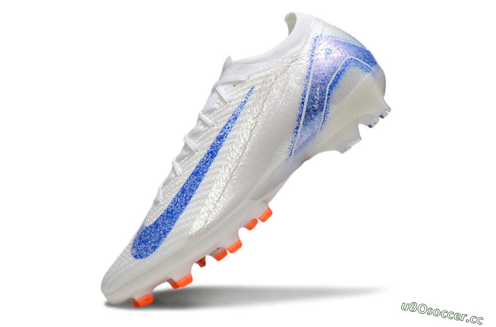 Men's Nike Air Zoom Mercurial Vapor 16 Elite AG Artificial Grass Low-Tops Football Boots - White/Blue 5