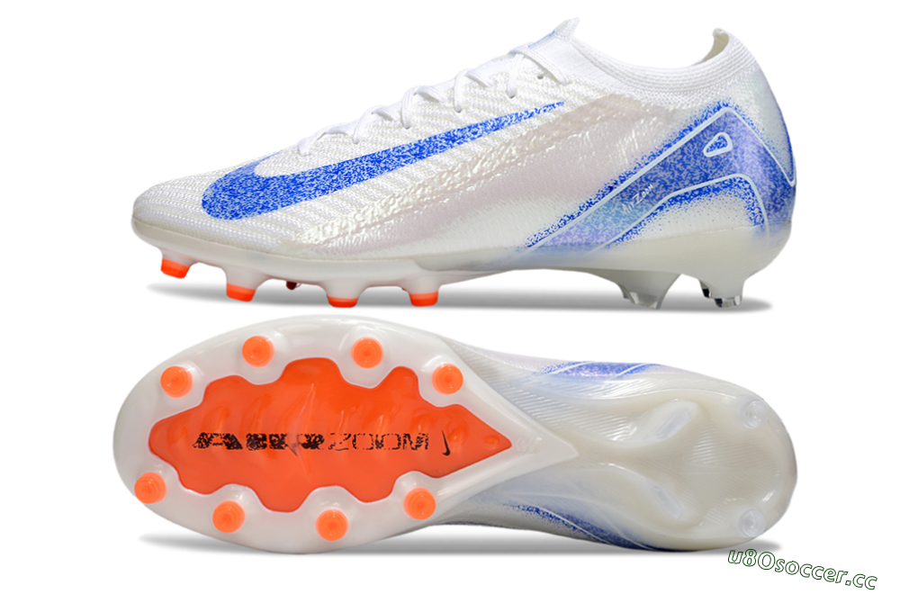 Men's Nike Air Zoom Mercurial Vapor 16 Elite AG Artificial Grass Low-Tops Football Boots - White/Blue 1