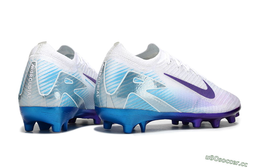 Men's Nike Air Zoom Mercurial Vapor 16 Elite AG Artificial Grass Low-Tops Football Boots - White/Purple/Jade 6