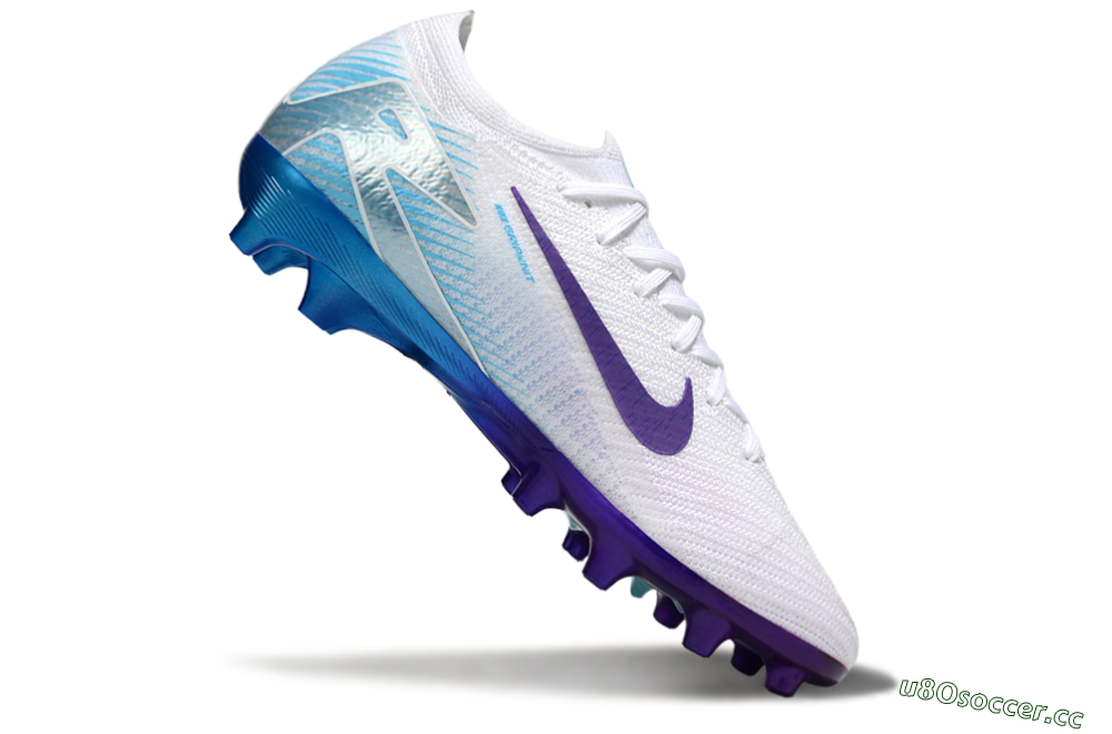 Men's Nike Air Zoom Mercurial Vapor 16 Elite AG Artificial Grass Low-Tops Football Boots - White/Purple/Jade 4