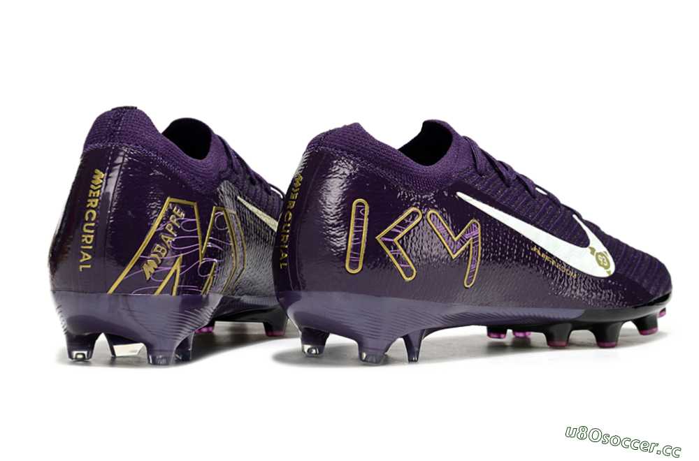 Men's Nike Air Zoom Mercurial Vapor 16 Elite AG Artificial Grass Low-Tops Football Boots - Purple/White/Gold 6