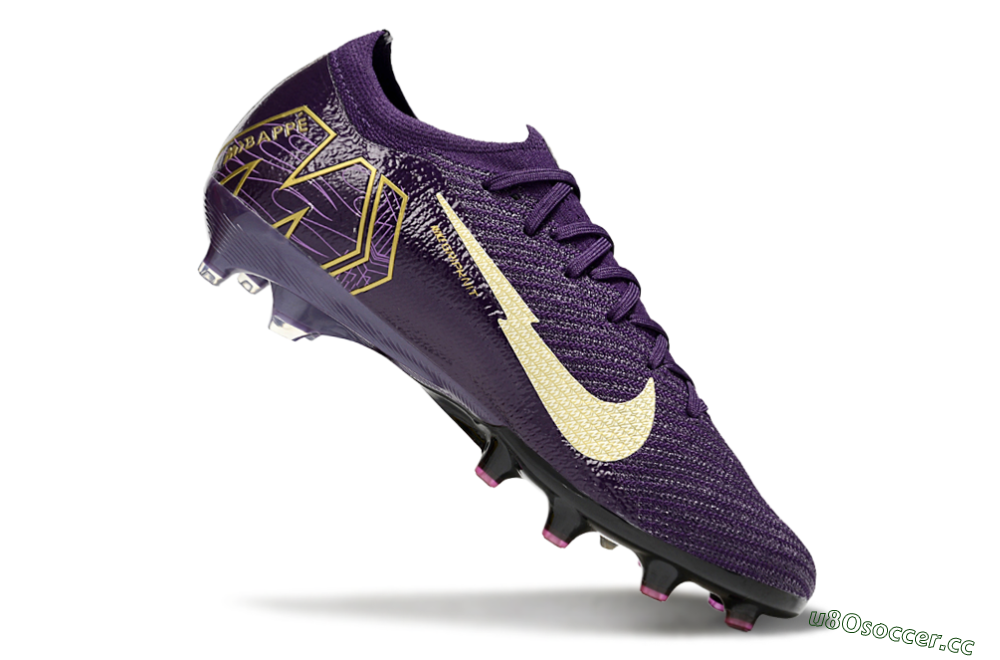 Men's Nike Air Zoom Mercurial Vapor 16 Elite AG Artificial Grass Low-Tops Football Boots - Purple/White/Gold 4