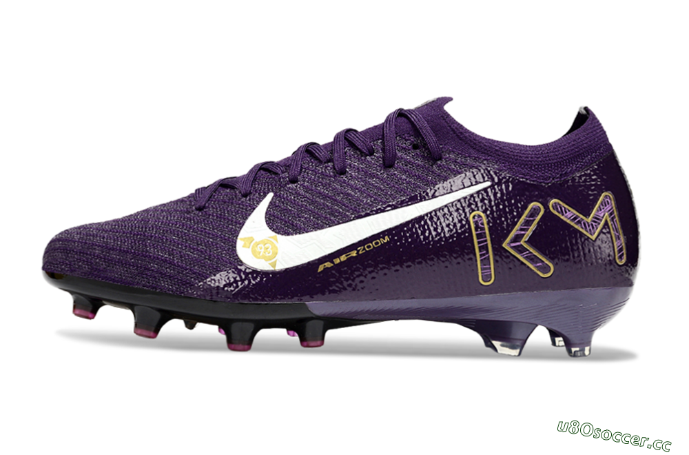Men's Nike Air Zoom Mercurial Vapor 16 Elite AG Artificial Grass Low-Tops Football Boots - Purple/White/Gold 0