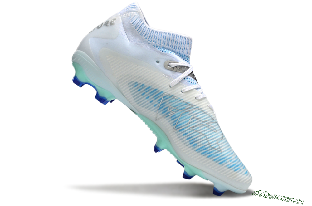 Men's Puma Future 8 Ultimate FG Firm Ground Low-Tops Football Boots - White/Blue/Silver 4
