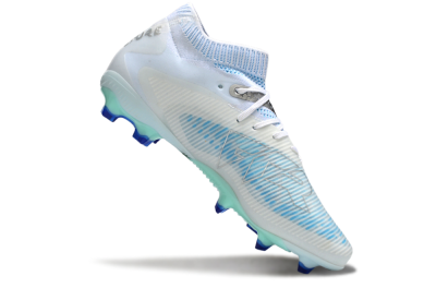 Men's Puma Future 8 Ultimate FG Firm Ground Low-Tops Football Boots - White/Blue/Silver
