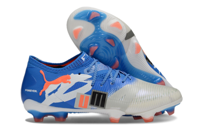 Men's Puma Future 8 Ultimate FG Firm Ground Low-Tops Football Boots - Blue/Silver/Black