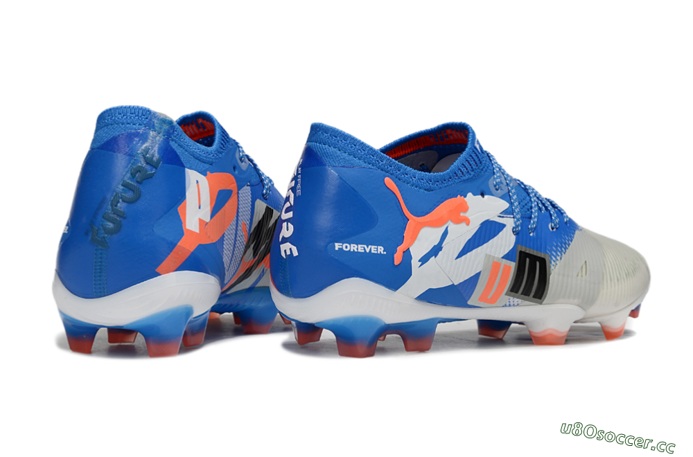 Men's Puma Future 8 Ultimate FG Firm Ground Low-Tops Football Boots - Blue/Silver/Black 6