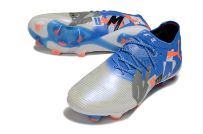 Men's Puma Future 8 Ultimate FG Firm Ground Low-Tops Football Boots - Blue/Silver/Black