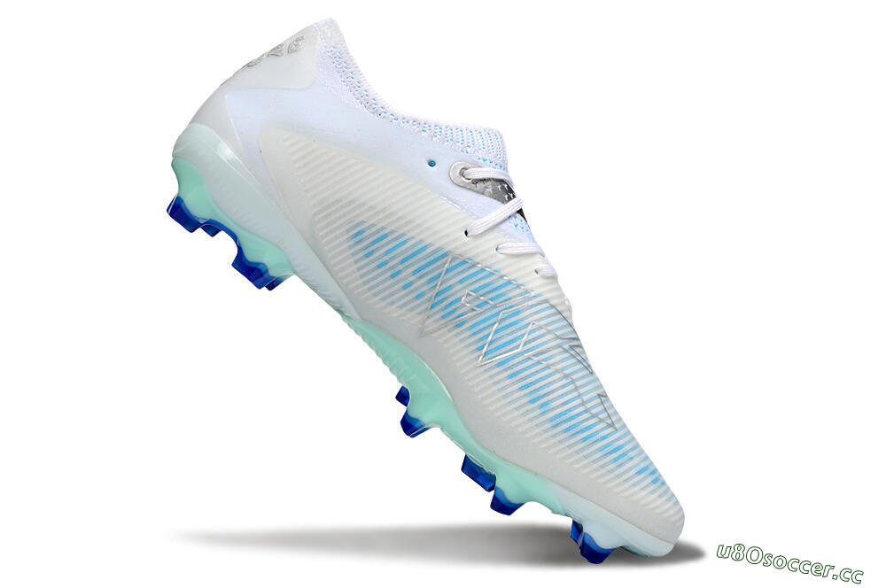 Men's Puma Future 8 Ultimate FG Firm Ground Low-Tops Football Boots - White/Blue/Silver 3