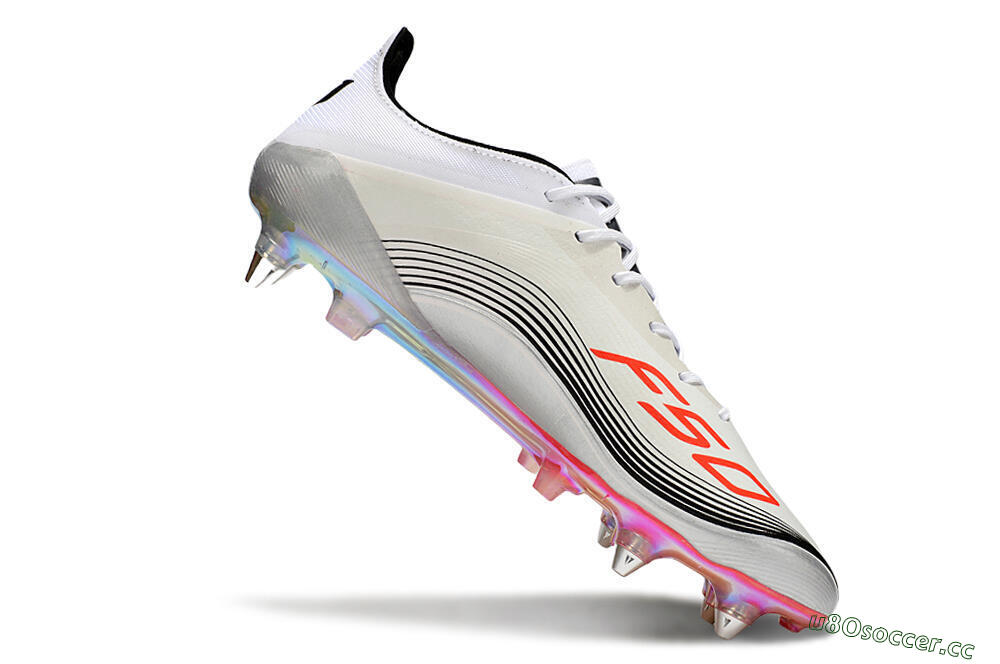 Men's Messi x Adidas Predator 25 Elite SG Soft Ground Low-Tops Football Boots - Silver/Black/Red 4