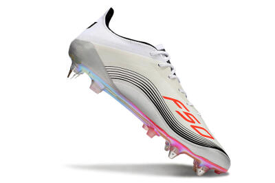 Men's Messi x Adidas Predator 25 Elite SG Soft Ground Low-Tops Football Boots - Silver/Black/Red