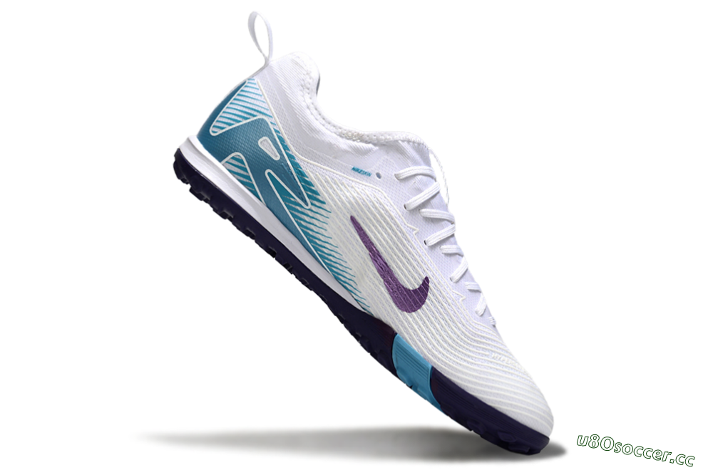 Men's Nike Air Zoom Mercurial Vapor 16 Elite TF Artificial Turf Low-Tops Football Shoes - White/Purple/Jade 4