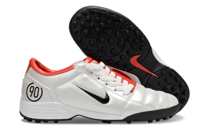 Unisex Nike Total 90 III TF Artificial Turf Low-Tops Football Shoes - White/Black/Red