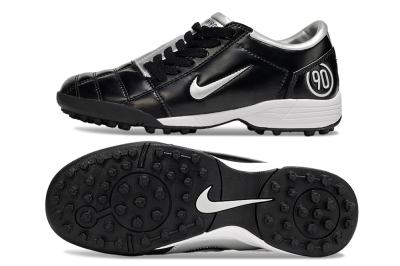 Unisex Nike Total 90 III TF Artificial Turf Low-Tops Football Shoes - Black/Silver/White