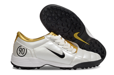 Unisex Nike Total 90 III TF Artificial Turf Low-Tops Football Shoes - White/Black/Yellow