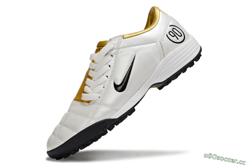 Unisex Nike Total 90 III TF Artificial Turf Low-Tops Football Shoes - White/Black/Yellow 5