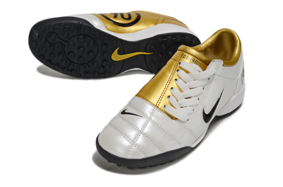 Unisex Nike Total 90 III TF Artificial Turf Low-Tops Football Shoes - White/Black/Yellow