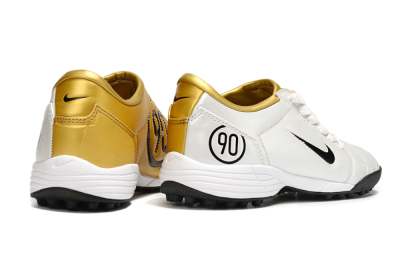 Unisex Nike Total 90 III TF Artificial Turf Low-Tops Football Shoes - White/Black/Yellow