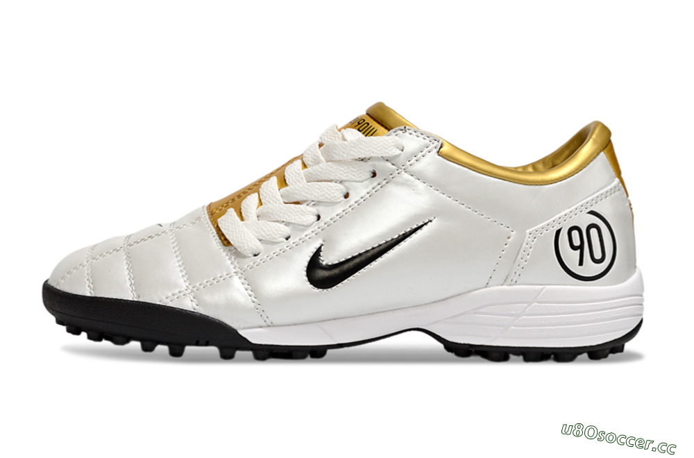 Unisex Nike Total 90 III TF Artificial Turf Low-Tops Football Shoes - White/Black/Yellow 0