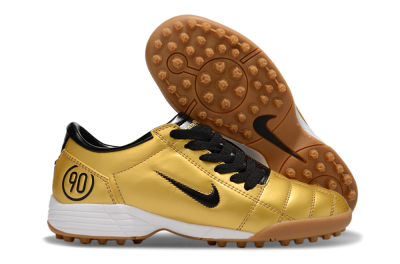 Unisex Nike Total 90 III TF Artificial Turf Low-Tops Football Shoes - Gold/Black/White