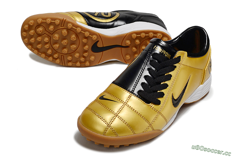 Unisex Nike Total 90 III TF Artificial Turf Low-Tops Football Shoes - Gold/Black/White 3