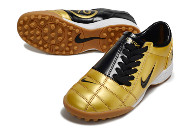 Unisex Nike Total 90 III TF Artificial Turf Low-Tops Football Shoes - Gold/Black/White