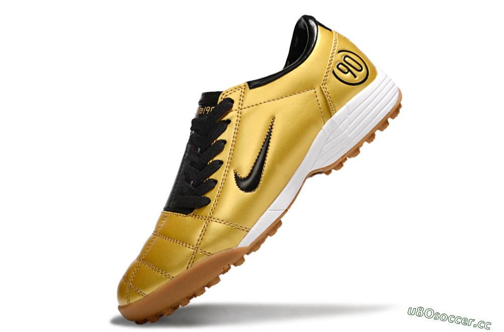 Unisex Nike Total 90 III TF Artificial Turf Low-Tops Football Shoes - Gold/Black/White 5