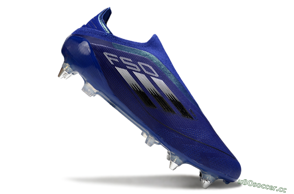 Men's Adidas F50 Elite Laceless SG Soft Ground Low-Tops Football Boots - Blue/Silver/Black 4