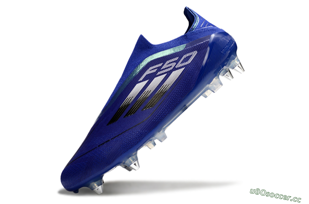 Men's Adidas F50 Elite Laceless SG Soft Ground Low-Tops Football Boots - Blue/Silver/Black 5