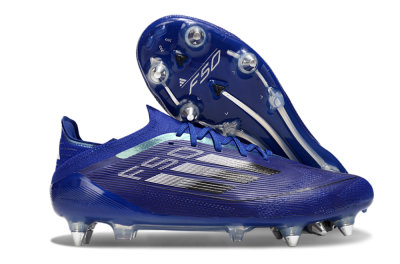Men's Adidas F50 Elite SG Soft Ground Low-Tops Football Boots - Blue/Silver/Black
