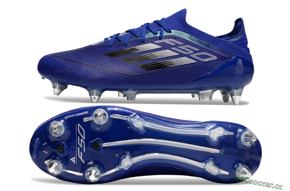 Men's Adidas F50 Elite SG Soft Ground Low-Tops Football Boots - Blue/Silver/Black 1