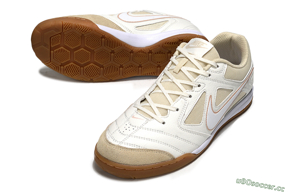 Men's Nike SB Gato IC Indoor & Futsal Low-Tops Football Shoes - White/Beige 3