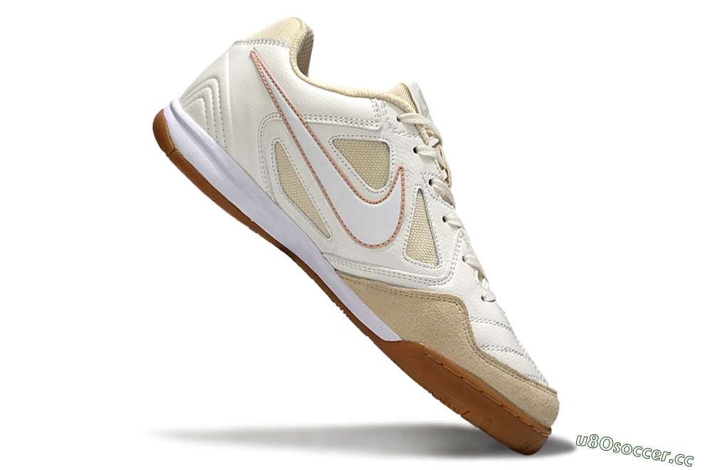 Men's Nike SB Gato IC Indoor & Futsal Low-Tops Football Shoes - White/Beige 4