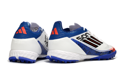Men's Son x Adidas F50 Pro TF Artificial Turf Low-Tops Football Shoes - White/Black/Blue