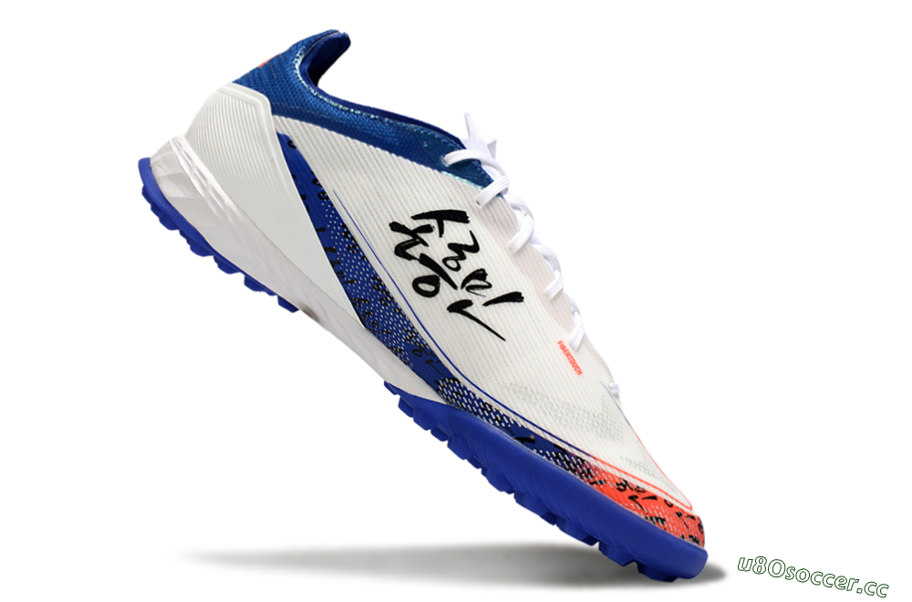 Men's Son x Adidas F50 Pro TF Artificial Turf Low-Tops Football Shoes - White/Black/Blue 4