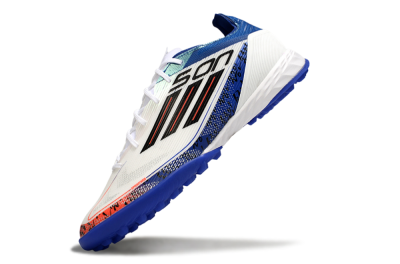 Men's Son x Adidas F50 Pro TF Artificial Turf Low-Tops Football Shoes - White/Black/Blue