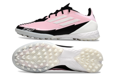 Men's Messi x Adidas F50 Pro TF Artificial Turf Low-Tops Football Shoes - Pink/White/Black