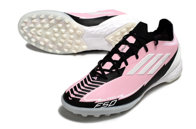 Men's Messi x Adidas F50 Pro TF Artificial Turf Low-Tops Football Shoes - Pink/White/Black