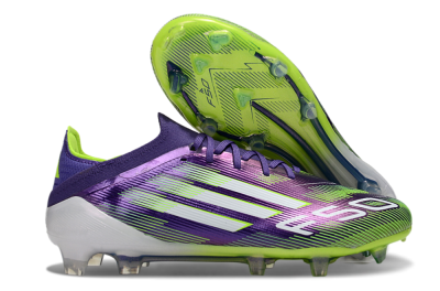 Men's Adidas F50 Elite FG Firm Ground Low-Tops Football Boots - Purple/White/Yellow