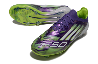 Men's Adidas F50 Elite FG Firm Ground Low-Tops Football Boots - Purple/White/Yellow